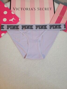 Rare Retired VS PINK Silky Nylon Logo Band XLR String Bikini Panty Size Lg
